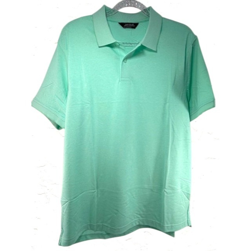 Member's Mark Men's XLarge Mint Green Stretch Pique Polo Shirt Short Sleeve Golf - Picture 4 of 8